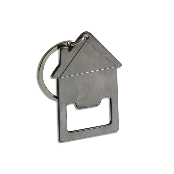 HomeChamps® House-shaped Bottle Opener Metal Key Chain (4-Pack)
