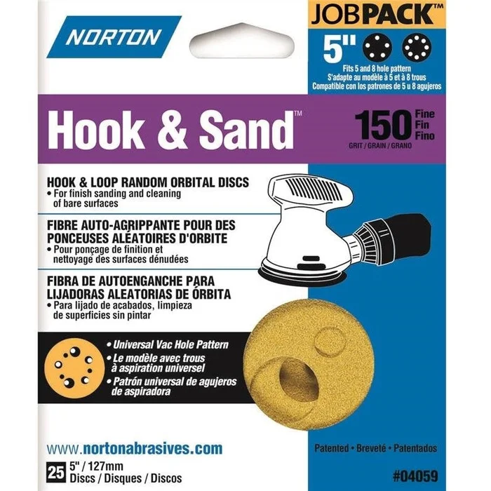 Hook and Sand 150 grit 5″x 5″ and 8″ 25 pack