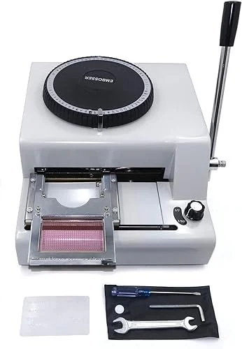 HTTMT- 72-Character Manual Stamping Machine PVC/ID/Credit Card Embosser Code Printer [P/N: ET-WORK001-RAW]