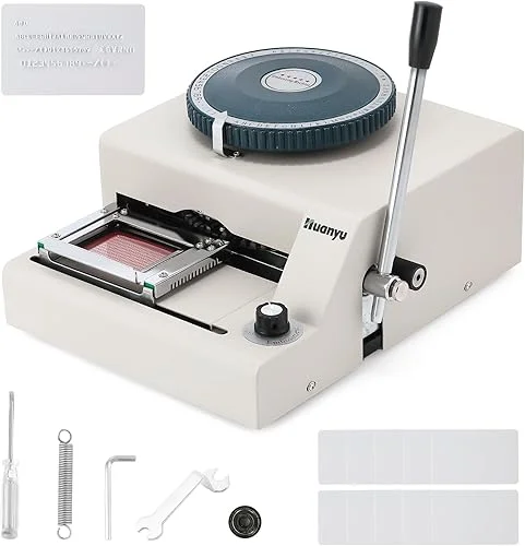 Huanyu PVC Card Embosser 68 Characters Manual Embossing Machine Credit ID VIP Code Gift Card Printer Letterpress Stamping Print Machine