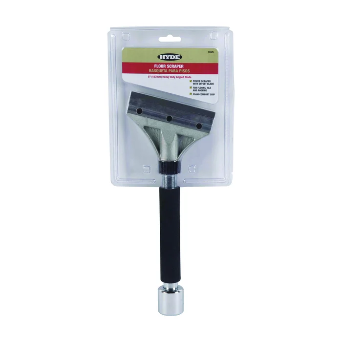 HYDE 19425 Hammer Scraper, 5 in W Blade, Carbon Steel Blade, Foam-Grip Handle, Rubber Handle