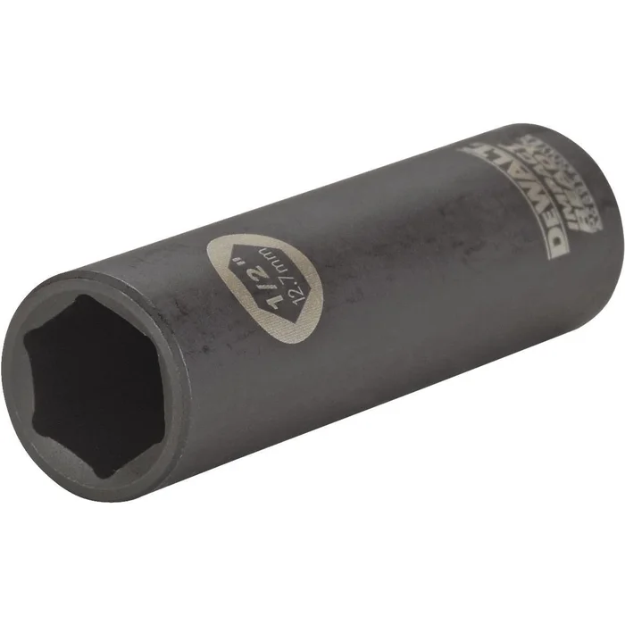 Impact Ready Dw2286 Impact Socket, 1/2 In Socket, 3/8 In Drive, Square Drive, 6-point, Steel, Black Oxide
