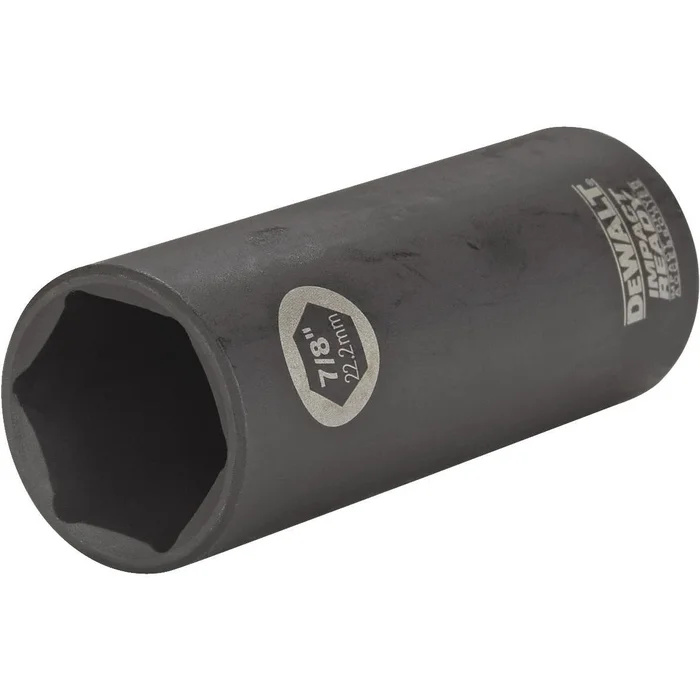Impact Ready Dw22922 Impact Socket, 7/8 In Socket, 1/2 In Drive, Square Drive, 6-point, Steel, Black Phosphate