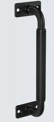 Industrial Gate Pull Handle, Weatherguard Coated, Black, 9 In.