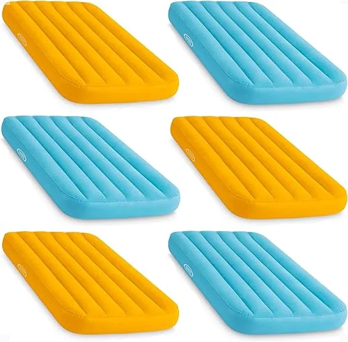 Intex 66803EP Cozy Kidz Inflatable Airbed: Fiber-Tech – Velvety Soft Surface – Carry Bag Included – Color May Vary – 34.5′ x 62′ x 7′, 6 Pack