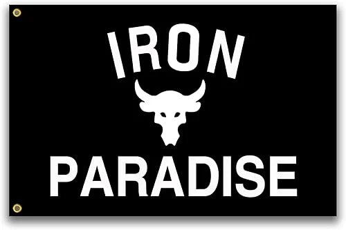 Iron Paradise Flag 3×5 Ft Motivational Flag Fitness Inspirational Flags for Room Guys Cool Flag for Home Gym Wall Decor College Dorm Man Cave Flag Banner