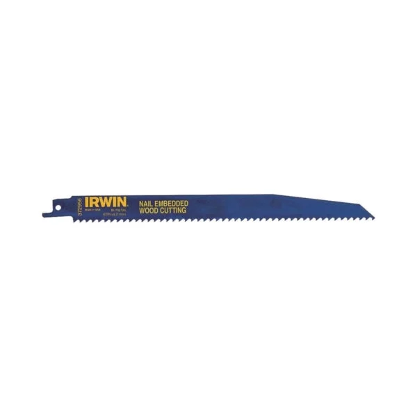 IRWIN 372956 Reciprocating Saw Blade, 2 in W, 9 in L, 6 TPI, Bi-Metal Cutting Edge