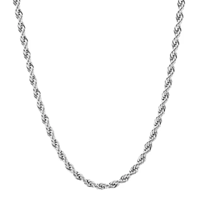 Italian Diamond-Cut Silver-Filled High-Polish Rope Chain