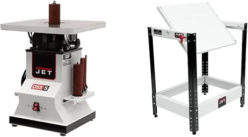 JET JBOS-5 Benchtop Oscillating Spindle Sander, 1/2 HP, 1PH 115V (708404) with Flip Top Benchtop Machine Table (728200)