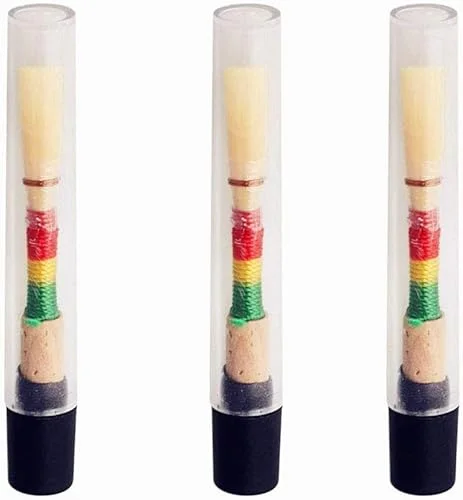 Jiayouy 3Pcs Oboe Reeds Medium Soft Oboe Reed with Plastic Storage Case/Tube Woodwind Instrument Accessories Multicolour