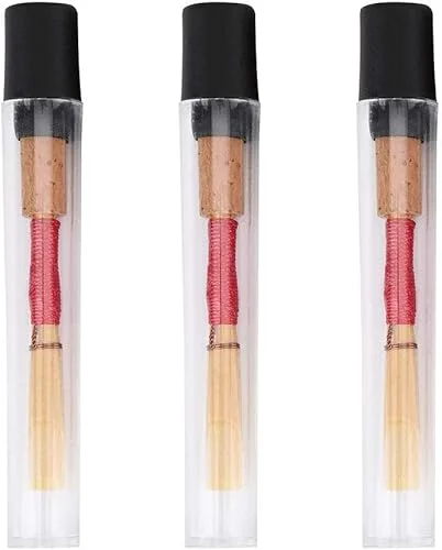 Jiayouy 3Pcs Oboe Reeds Medium Soft Oboe Reed with Plastic Storage Case/Tube Woodwind Instrument Accessories Red