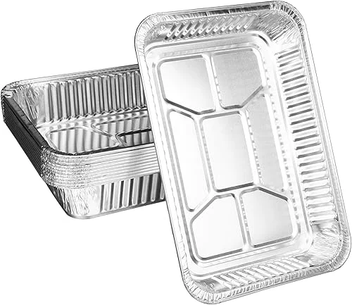 JIEJIE Aluminum Pans 12.2 * 8.5 * 2In (10 Pack) Disposable Aluminum Foil Pans For Baking, Roasting, Steam Table Tray, Cookware, Food Prepping, Cake & Oven Pan…