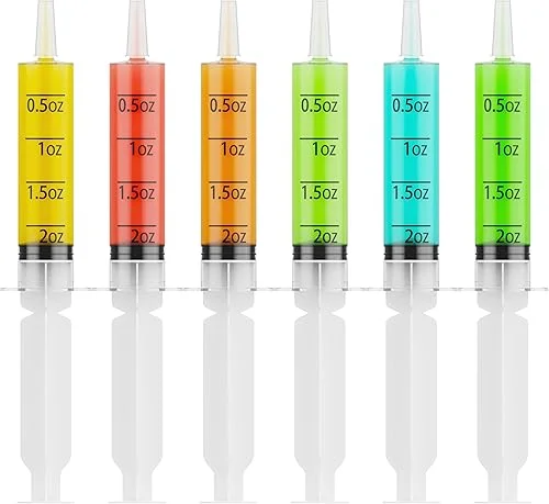 JOLLY PARTY 40 Pack Jelly Shot Syringes, 2 oz Jelly Shot Syringe With Caps, Reusable Plastic Syringe for Jelly Shot, Halloween Jelly Shot Syringes for Party, Christmas, Thanksgiving