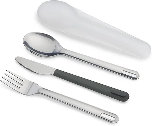 Joseph Joseph GoEat™ Stainless-steel Travel Cutlery utensil Set – Knife, Fork & Spoon, Green