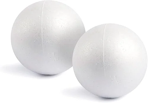 Juvale Foam Balls for Crafts, 6-Inch Round White Polystyrene Spheres for DIY Projects, Ornaments, School Modeling, Drawing – 2 Pack
