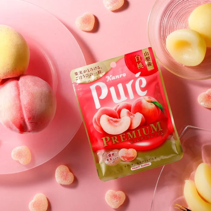 Kanro Yamanashi White Peach Puré Gummy Candy 54 g