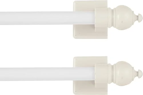 Kenney Magnetic Curtain Rod for Metal Doors/Metal Surfaces, No Drill Curtain Rod, Adjustable Magnetic Rod, Multi-Use Design, 8.75-15.75 inch Window Privacy/Sidelight Drapery Rod 2 Pack, White Finish