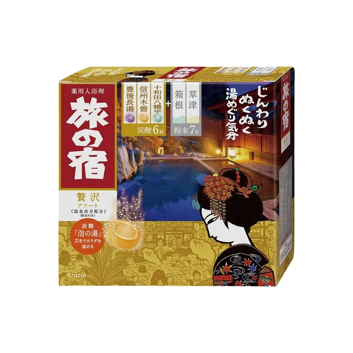 Kracie Kanebo Travel Hot Spring Bath Agent Carbonated Bath Block 6 Tablets + Bath Powder 7 Packs