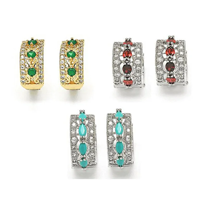 Lab-Created Sparkling Gemstone Earrings