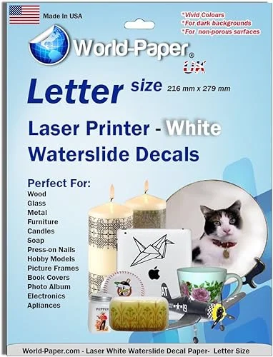 Laser Waterslide Decal Paper WHITE 20 Sheets Package*