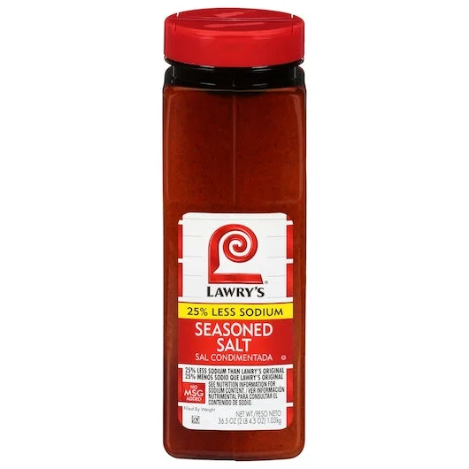 Lawry’s 25% Less Sodium Seasoned Salt-36.5 oz.-6/Case