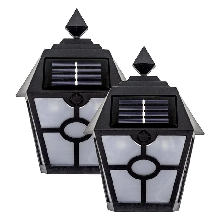 LED Solar Retro Wall Sconce Light Lamp (2-Pack)