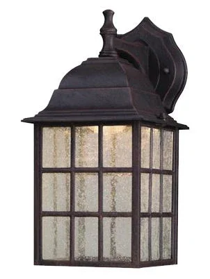 Led Wall Lantern, Outdoor, Weathered Patina, 9-watt