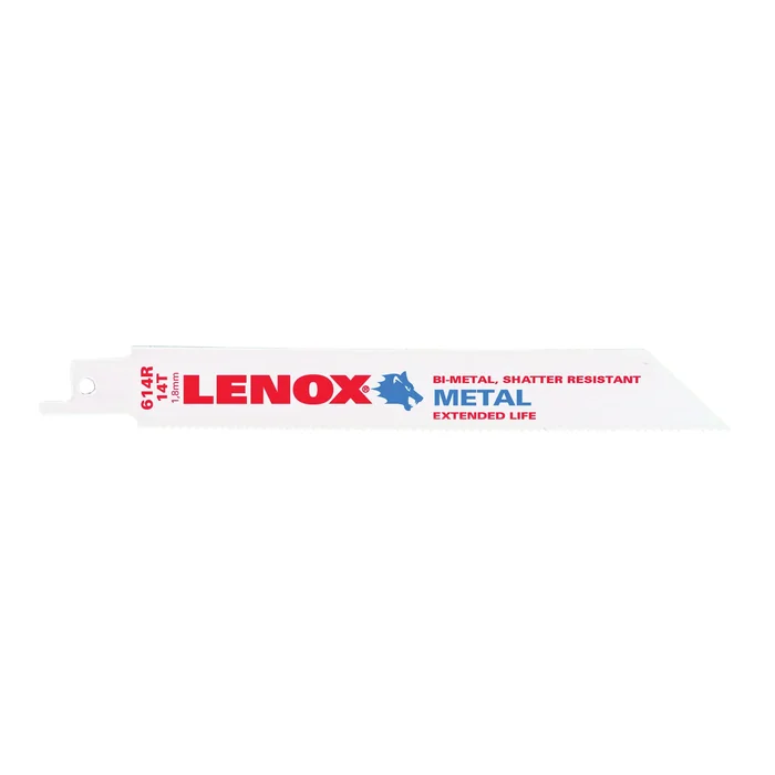 Lenox 20565S614R Reciprocating Saw Blade, 3/4 in W, 6 in L, 14 TPI, HSS Cutting Edge