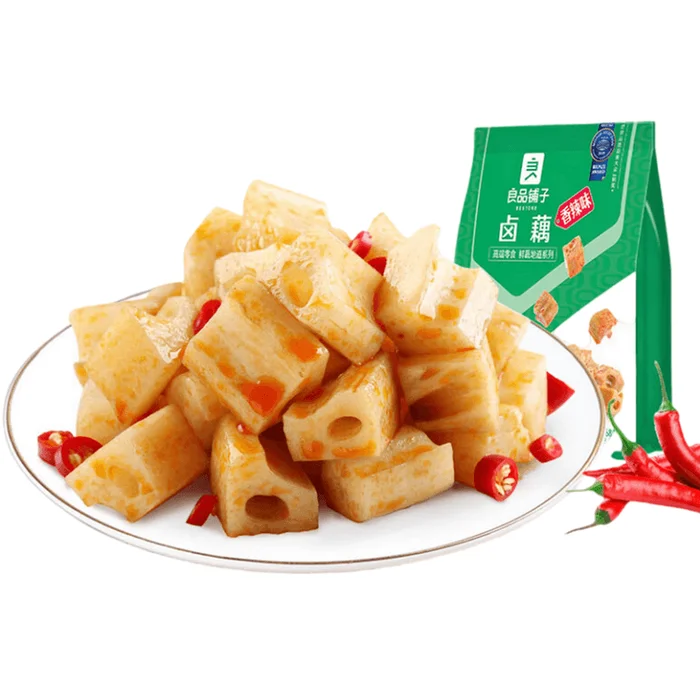 Liangpin Puzi Braised Lotus Root Slices 168g – Vegan Spiced Snack (Marinated Lotus Crisps) Plant-Based Fiber-Rich Trea