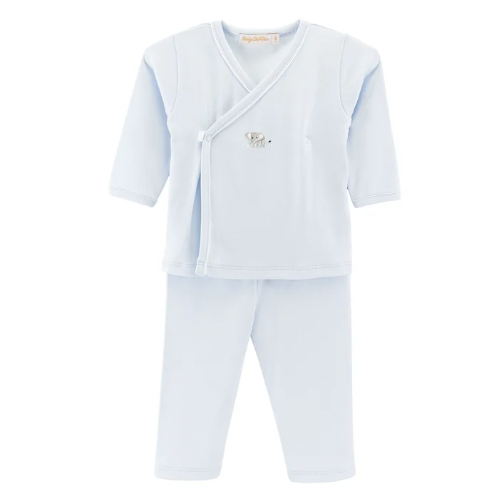 Light Blue Savanna Crossed Tee w/Piping Trim Set