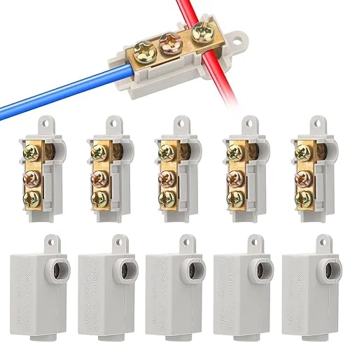 Linkstyle 10PCS 6 AWG Gauge T-Type Wire Connector Nut Kit, 80A Quick Wiring Connection Terminal, Splicing Quick Connector, Soft and Hard Wire Universal