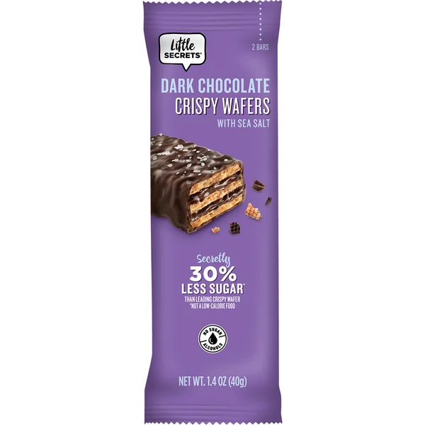 Little Secrets Chocolates Dark Chocolate, Crispy Wafers with Sea Salt
