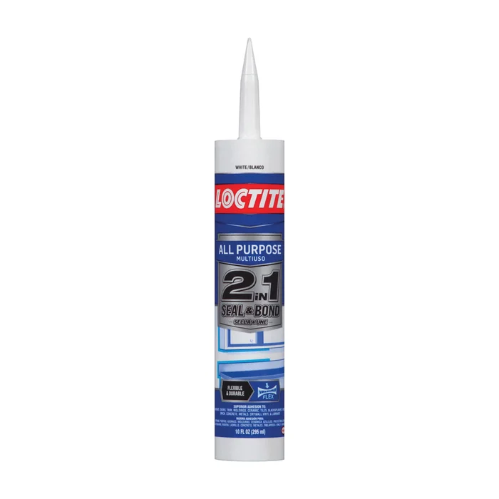 Loctite POLYSEAMSEAL 2154751 Adhesive Caulk, White, 24 hr to 2 weeks Curing, 40 to 100 deg F, 10 oz Cartridge