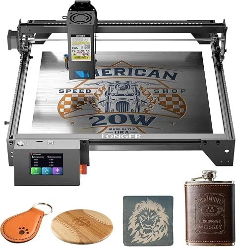 Longer RAY5 Laser Engraver, Laser Engraver 20W Output Power, 3.5” Color Touch Screen, App Offline Control, DIY Engraver Tool for Metal/Glass/Wood Engraving Area 15.75’x14.37′