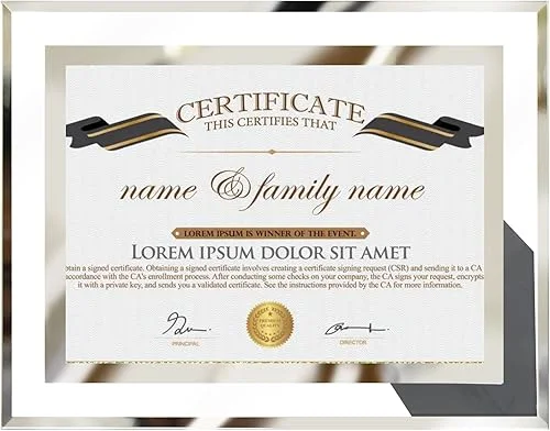 LUCKYLIFE 8.5×11 Picture Frame Glass Certificate Document Frame for Tabletop Display, 1 Pack