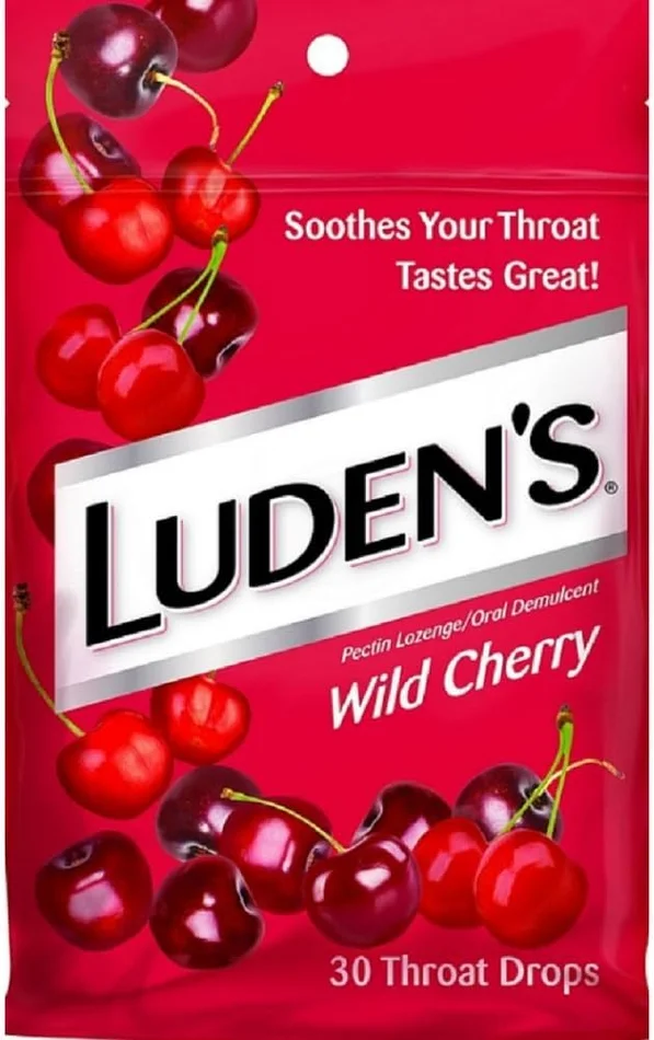 Luden’s Wild Cherry Cough Throat Drops 30 Drops 1 Bag, 30 Count