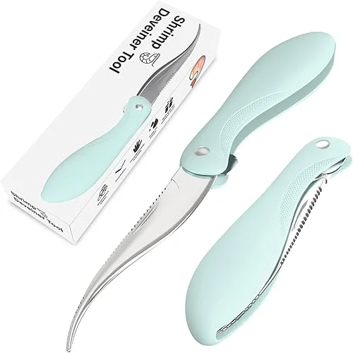 Luvan Shrimp Deveining Tool,Shrimp Deveiner with Sharp Stainless Steel Blade and Non-slip Handle,Shrimp Peeling Tool,Essential Tool for Home Kitchen (1 piece)