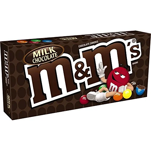 M&M’S Milk Chocolate Candy Movie Theater Box 3-Ounce Box