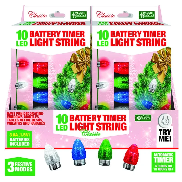 Magic Seasons Led Multicolored 10 Ct String Christmas Lights 7.5 Ft.