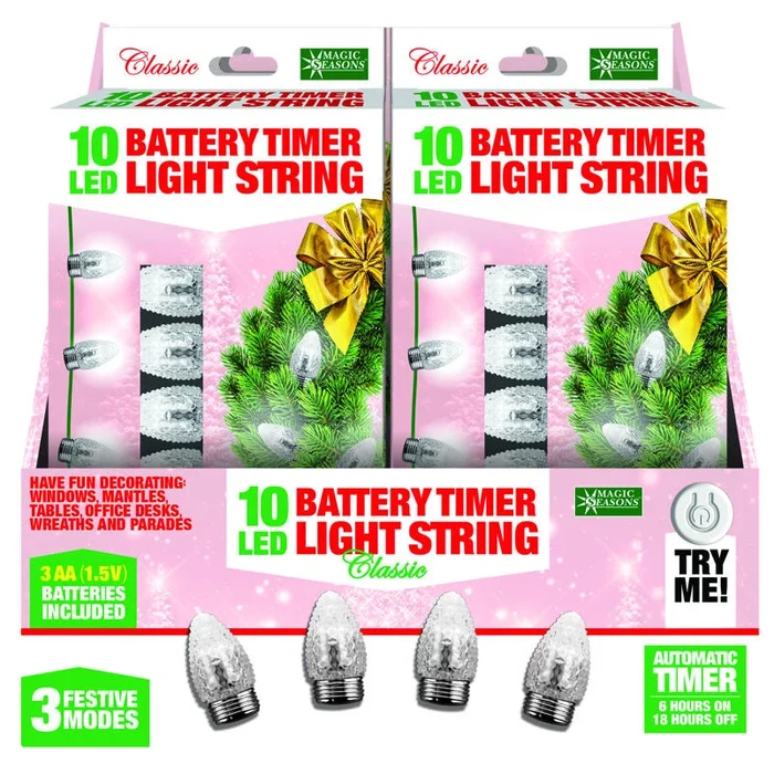 Magic Seasons Led White 10 Ct String Christmas Lights