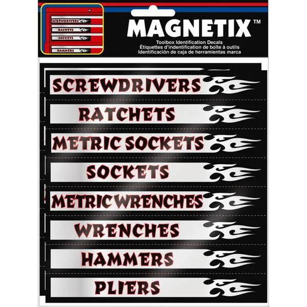 Magnetix Tool Box Identification Labels