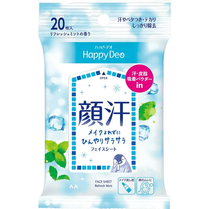 Mandom Happy Deo Face Sheet Refresh Mint [20 sheets]