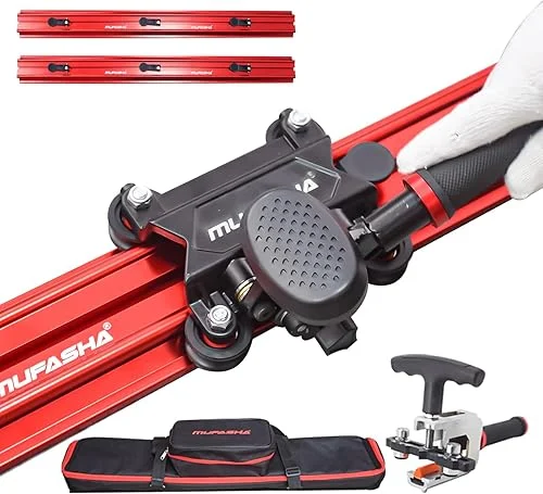 Manual Tile Cutter, Professional Porcelain Slab Cutting Machine for Large format Ceramic Porcelain Tiles, Dual-Rails, Pliers, Locators, Rail Retainers, Tile Cutter Hand Tools (78 Inch)