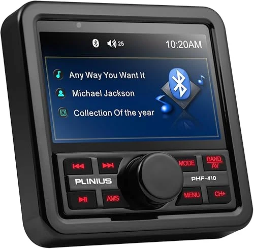 Marine stereo Audio Systems car 4-inch Display Screen, Built-in Amplifier, Digital Media MP3 Player, USB Port, AM/FM Radio