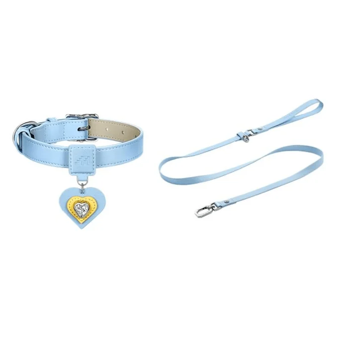 Mars Phone Pet Collar Pendant Traction Rope Necklace Assembly Accessories Sky Blue (31-38cm)