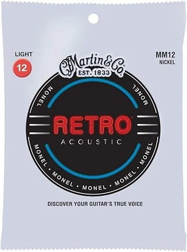 Martin Retro Acoustic MM12 Light-Gauge Guitar Strings, Monel Nickel