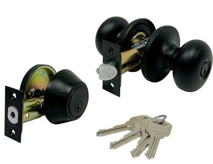 Matt Black Lock Knob And Deadbolt Combo Pack – Model Bfx9l1bsr4v24