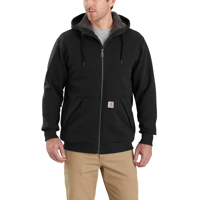 Men’s Rain Defender Relaxed Fit Sherpa-lined Full-zip Sweatshirt – Large – Black