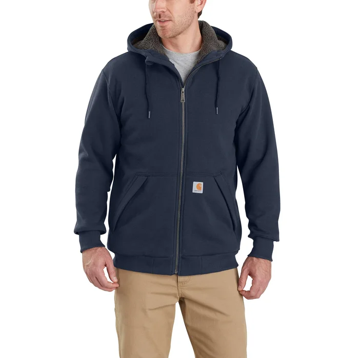 Men’s Rain Defender Relaxed Fit Sherpa-lined Full-zip Sweatshirt – Large – New Navy