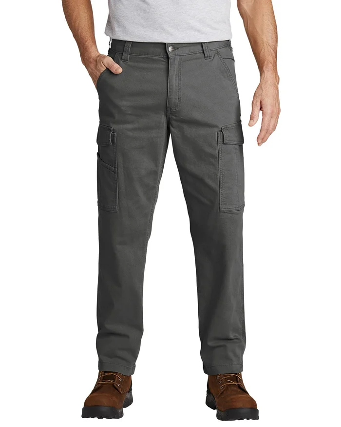 Men’s Rugged Flex Relaxed Fit Canvas Cargo Work Pant – W34 – Shadow